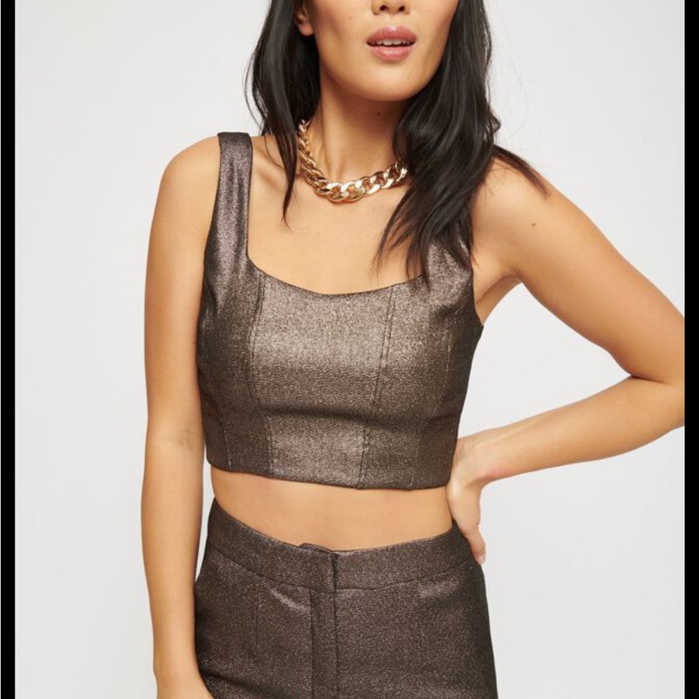 Dynamite Clothing Lurex Corset Crop Top